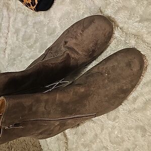 Taupe brand new boots, block heels